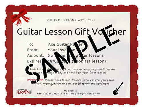 Guitar Lesson Gift Voucher for Beginners to Advanced