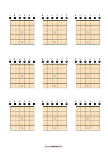 2 x 3 Blank Guitar Chord Box Chart Diagram PDF Free Printout Conventional