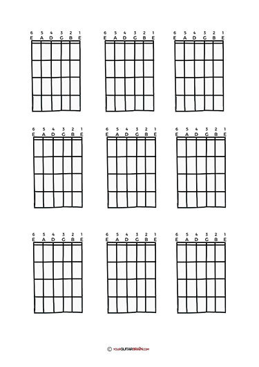 Blank Chord chart PDF chord diagram free download