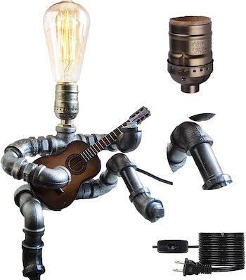 Steampunk Guitar Table Lamp Unusual Cool Gifts for Guitarists