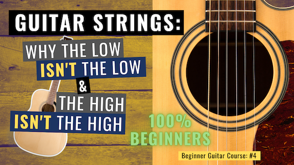 beginner guitar free course how to play guitar lesson string names note names  e a d g b e high low bottom correct finger positions easy