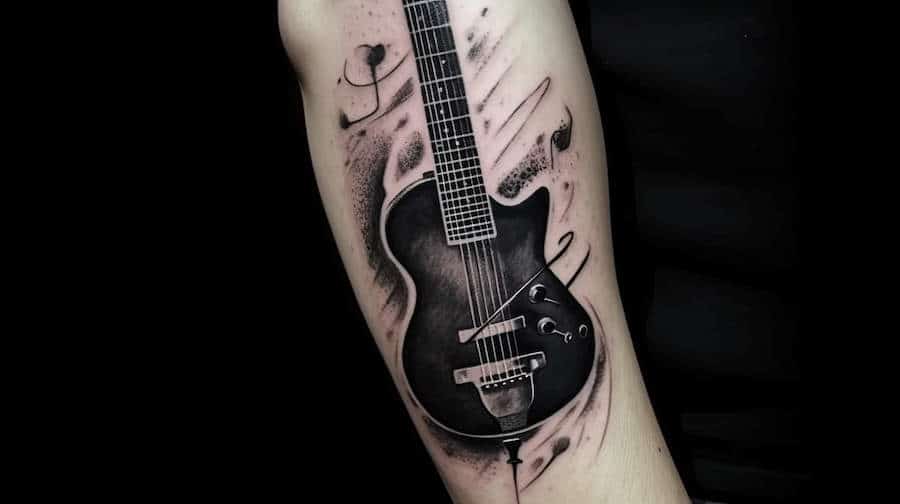 Music tattoo ideas of a guitar