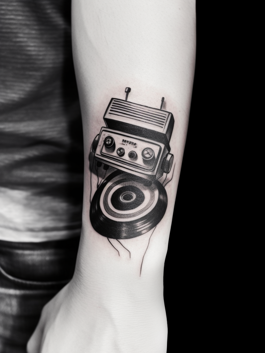 music juke box tattoo