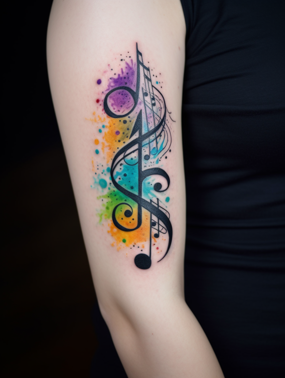 music notes tattoo idea