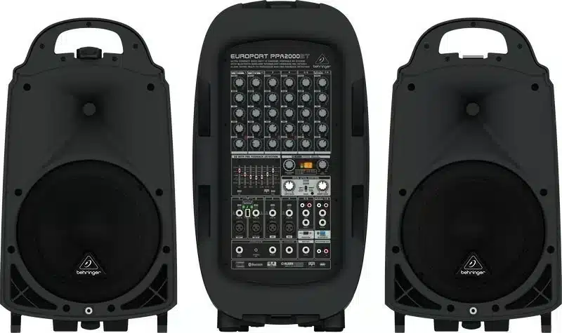 Behringer PPA2000BT Portable PA Speaker, portable pa system with wireless mic, pa speakers with bluetooth, pa systems for band, best pa system for musicians, best pa system for dj, best loud speaker pa system