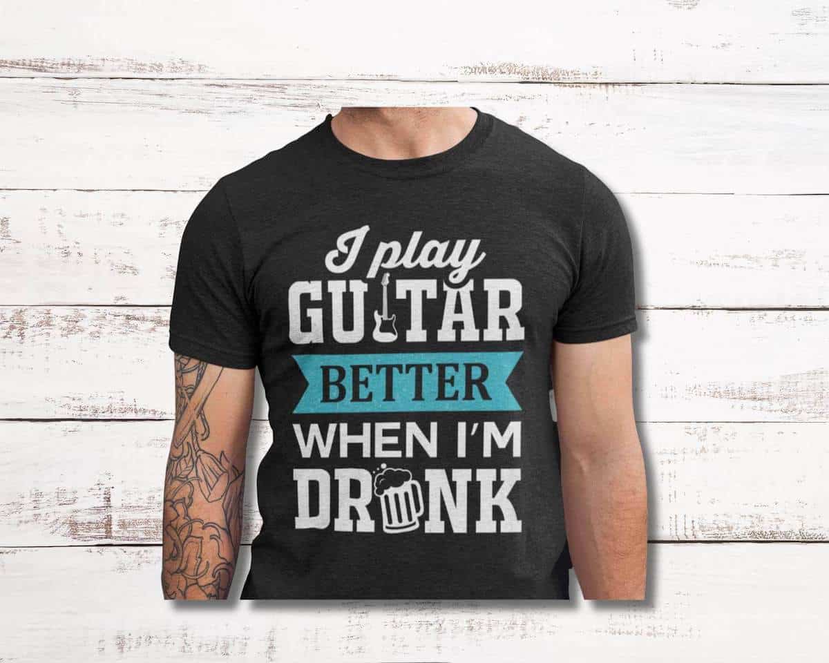 Guitar player t shirt that makes a funny gift for christmas for him