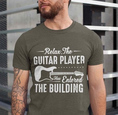 etsy t shirt mockup, relax the guitar player has entered the building, gift for musicians