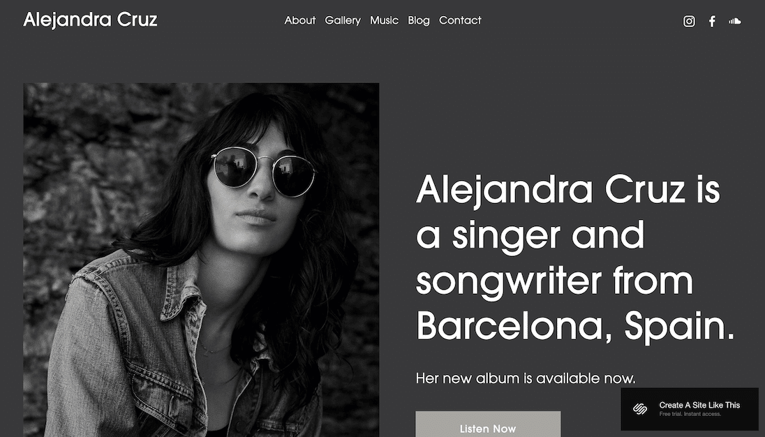 Squarespace Templates for Music Alejandra Cruz