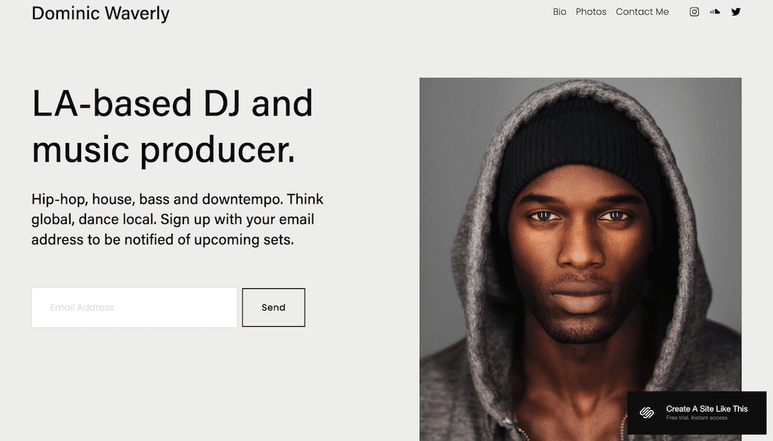 Best Squarespace Templates for Bands and music producers Dominic Waverly