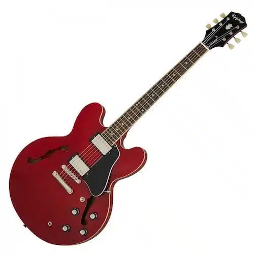 Epiphone ES-33 Electric Guitar Cherry, best cheap electric guitar, guitar for beginners, red guitar for sale, epiphone es335 review, epiphone es335 vs