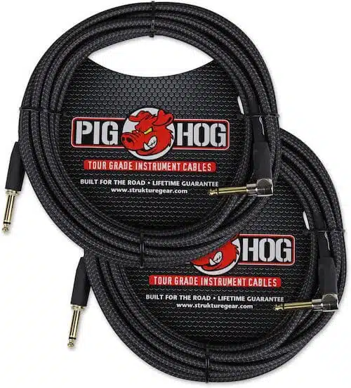 Pig Instrument Cable Jack Lead 20ft Right Angle