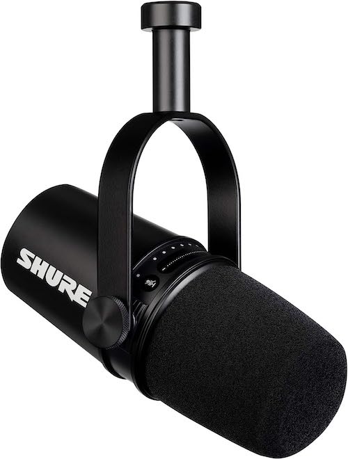 Shure MV7 USB Microphone for podcasting studio